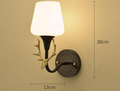 Lovely Antler Bedroom Bedside Staircase Full Copper Wall Lamp