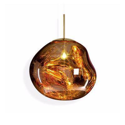 Modern 30/40cm Red Silver Gold Melt Glass Pendant Lamp Lava Irregular Creative Designer Hang Lamp For Living Room Bedroom
