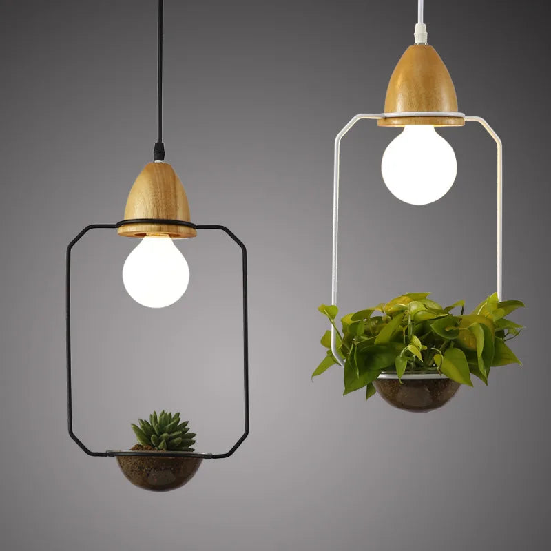 Modern Simple Plant Chandelier American Restaurant Coffee Shop Balcony Iron Decorative Lamps and Lanterns