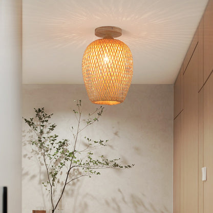 Newest Bamboo Pendant Lamps Ceiling Lights Rattan Wicker Lustre Hand Knit Braiding Suspended Dining