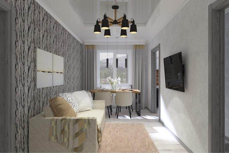 Nordic Simple Wooden E27 LED Steering Chandelier Black&White Two Color Iron Chandelier For Dining Room Living Room Bedroom