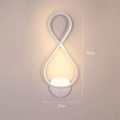 Creative Personality Led Bedroom Bedside Lamp Hotel Aisle Stairs Decorated with Aluminum Note Wall Lights
