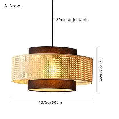 Vintage LED Pendant Light Rattan Warm lamp Pendant Lights Restaurant Hotpot Chinese Vine Art Lighting
