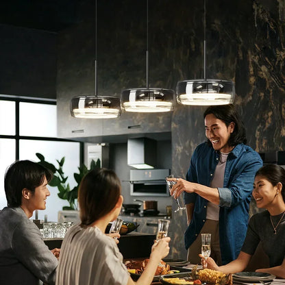 3-color Modern Minimalist Dining Table Light Glass Restaurant Pendant Light Restaurant  Indoor Lighting