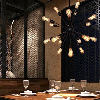 Vintage Industrial Loft Pendant Light 8/12/16/18 Heads Sputnik Pendant Lamp Restaurant Bar Lights