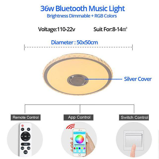 Music LED ceiling Lights RGB APP and Remote control ceiling lamp bedroom 25W 36W 52W living room light lampara de techo
