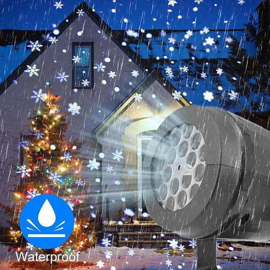 Porjector Light Led Stage Lights Led Snowflake Light White Snowstorm Projector Christmas Atmosphere Holiday Family Party Special Lamp