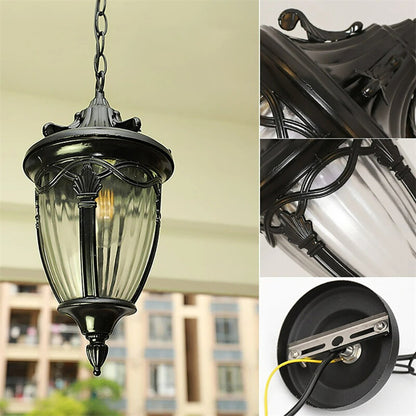 Outdoor waterproof chandeliers European wall lights retro garden lights villa personality creative gazebo corridor hanging lamps