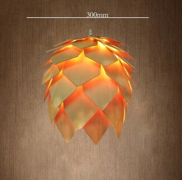 Modern Pendant Lights Pinecone Kitchen Lamp LED Loft Lighting Vintage Wood Lamp