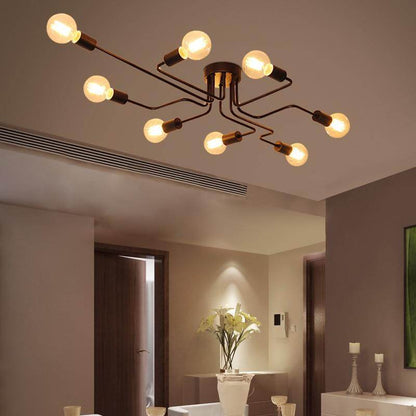Modern Europe Creative Simple Iron Industrial Ceiling Lamp LED E27 Ceiling Light For Bedroom Living Room Kitchen Study Hotel Bar