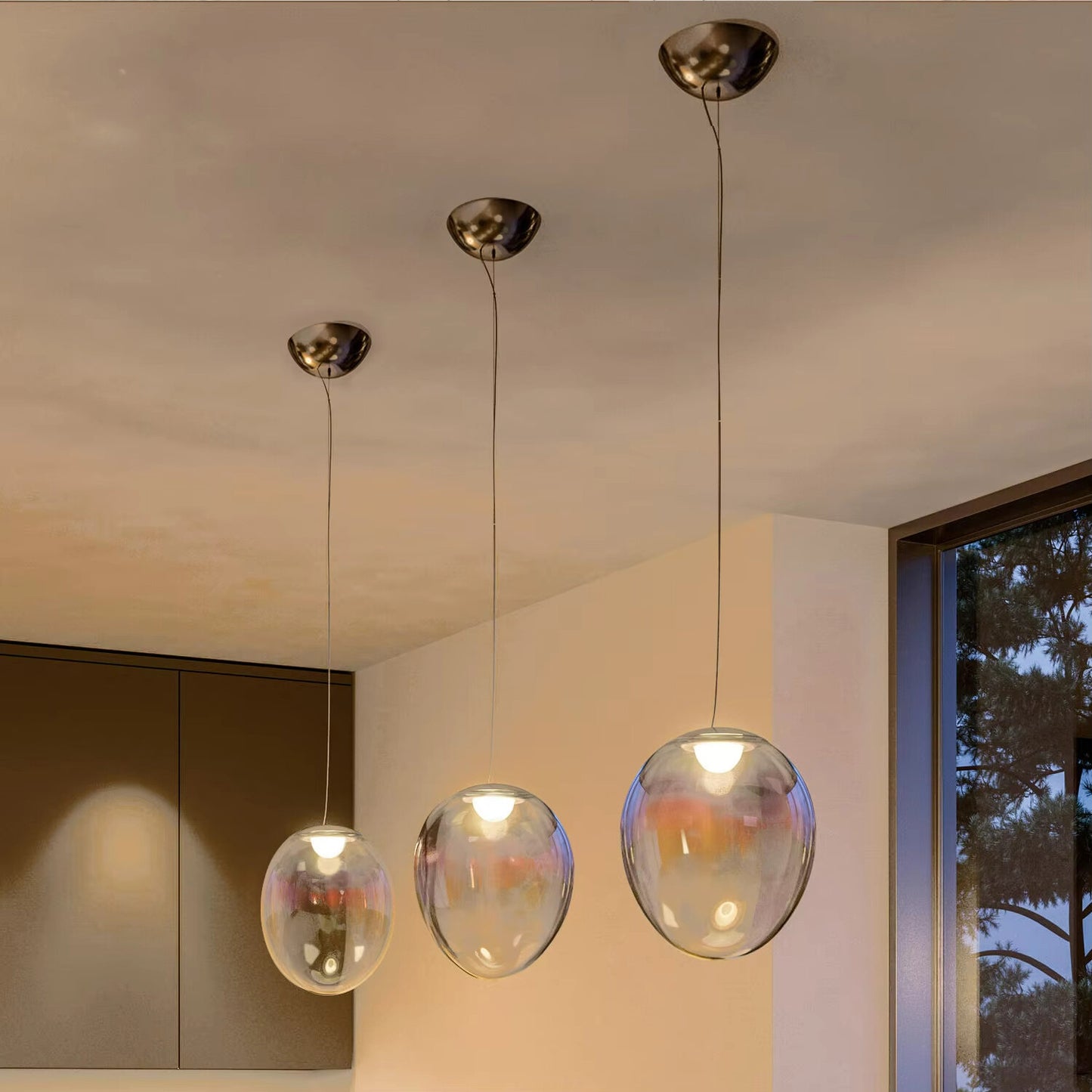Lighting Colorful Glass Pendant Light Chandelier Children Blow Bubbles Shade Will Display Ambient