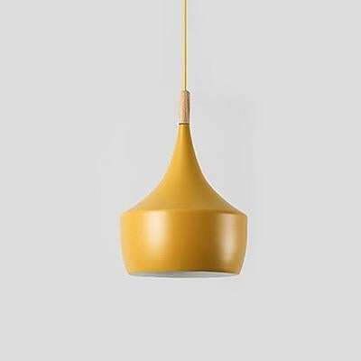 Modern Nordic Pendant Lights Iron Lampshade Wood LED Hanging Lamp