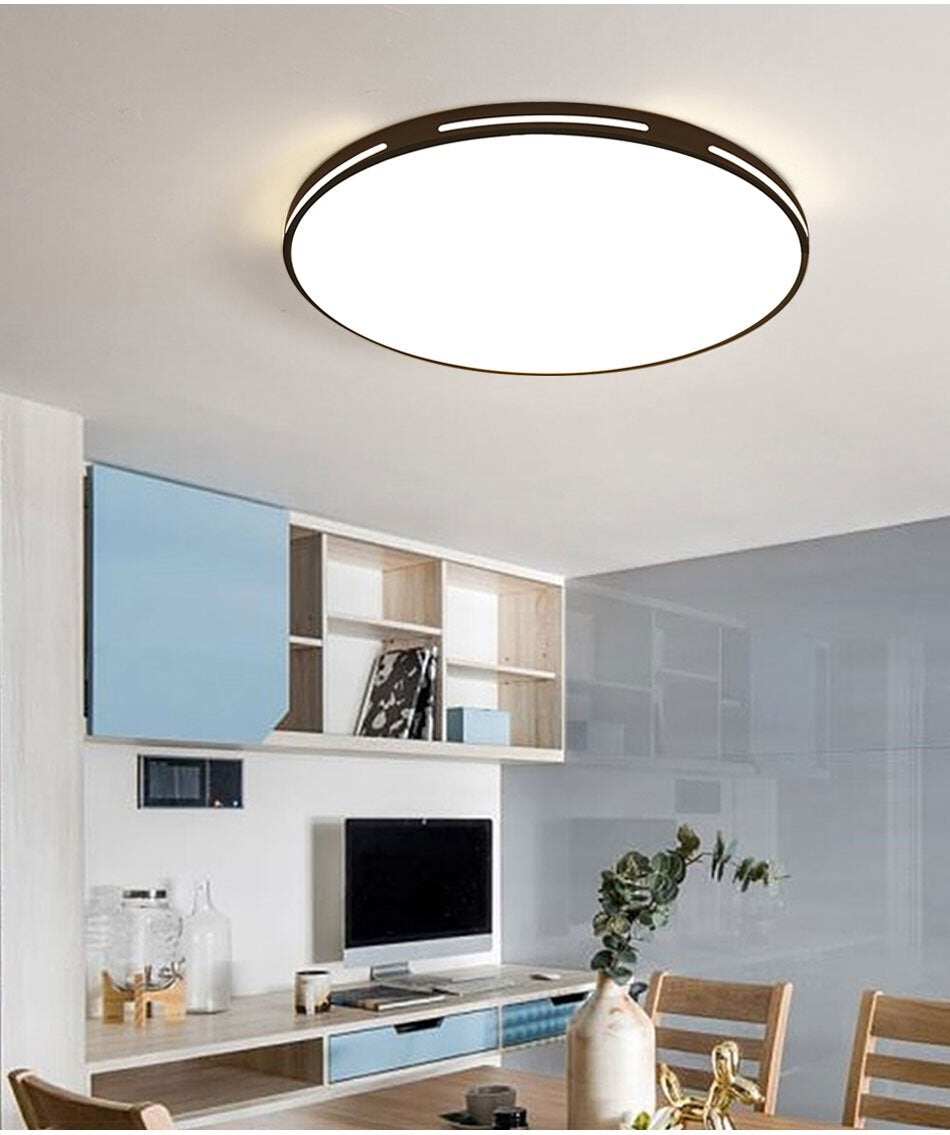 LED Ceiling Light Modern Lamp Panel Living Room Round Lighting Fixture Bedroom Kitchen Hall Surface Mount Flush Remote Control