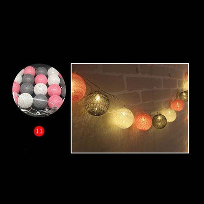 3M LED Cotton Ball Garland Lights String Christmas Xmas Outdoor Holiday Wedding Party Baby Bed Fairy Lights Decoration