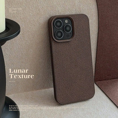 Luxury Business Solid Colors Leather Texture Phone Case For iPhone 16 15 Plus 14 13 12 11 Pro Max Shockproof Protective Cover