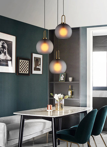 Postmodern Ins Pendant Lights Luxury Restaurant Lamps Nordic Bar Bedroom Bedside Glass Ball Single Hanging Lamp