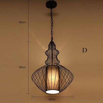 Creative Cafe Retro Birdcage Lamp Chandelier