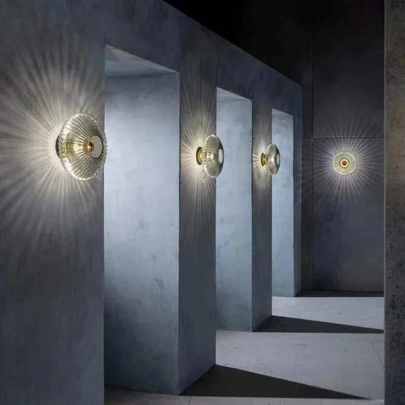 Glass Wall Lamp glass wall Sconce For Corridor Background Bedroom Living Room Bedside Ambiance Wall Light Indoor Home Decor