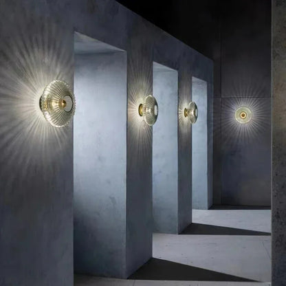 Glass Wall Lamp glass wall Sconce For Corridor Background Bedroom Living Room Bedside Ambiance Wall Light Indoor Home Decor