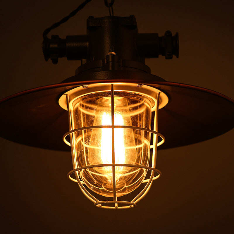 Retro Industrial Style Cafe Restaurant Bar Lid Single Warehouse Chandelier