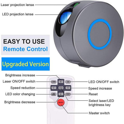 Star Projector Laser Galaxy Starry Sky Projector  LED Night Light with Remote Night Star Projector with 15 Mode Lighting Shows for For Bedroom and Party Decoration