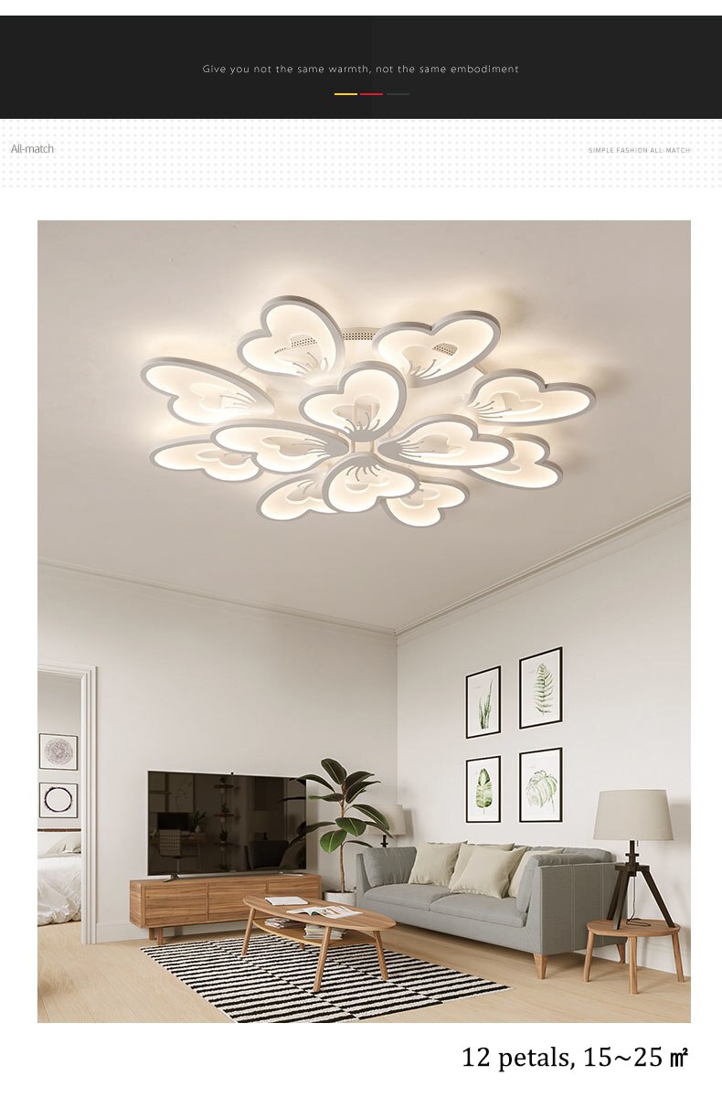 New Modern LED Ceiling Lights Flower Shape With Remote Control/ APP For  Living/Dining/Bed Room Kitchen Home Decoration Luxury