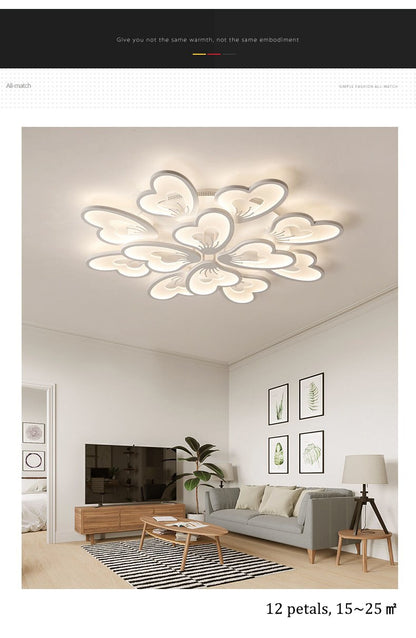 New Modern LED Ceiling Lights Flower Shape With Remote Control/ APP For  Living/Dining/Bed Room Kitchen Home Decoration Luxury