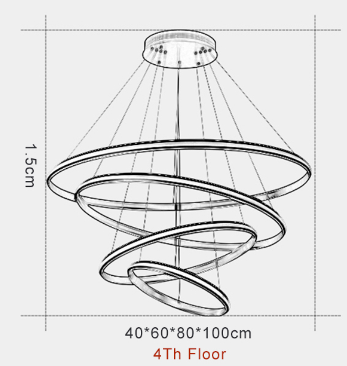New Modern LED Pendant Lights Lliving Room Dining Black White Golden Coffee Rings Aluminum Body Ceiling Mounted Indoor Lamps De
