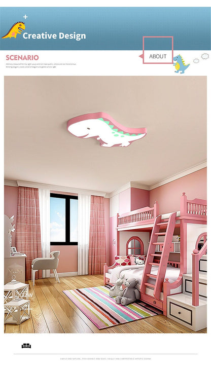 Modern Kids Room The Dinosaur LED Lamp Ceiling Light Cartoon Light Boy Gril Bedroom  Colorful Lighting Fixture