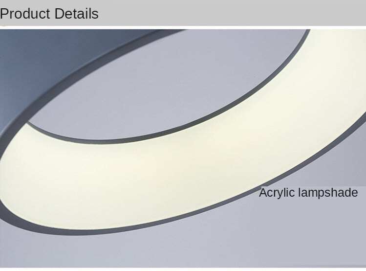 Gray Circle LED Pendant Lights Modern For Dining Room Restaurant Decoration Hanging Lamp Living Bedroom Fixtures Luminaria