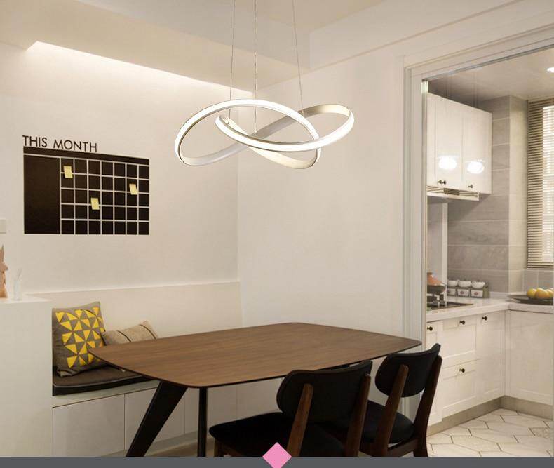 Kitchen LED Pendant Lights White Black For Shop Bar Dining Aluminum Body Dimmable With Remote Control Pendant Lamps