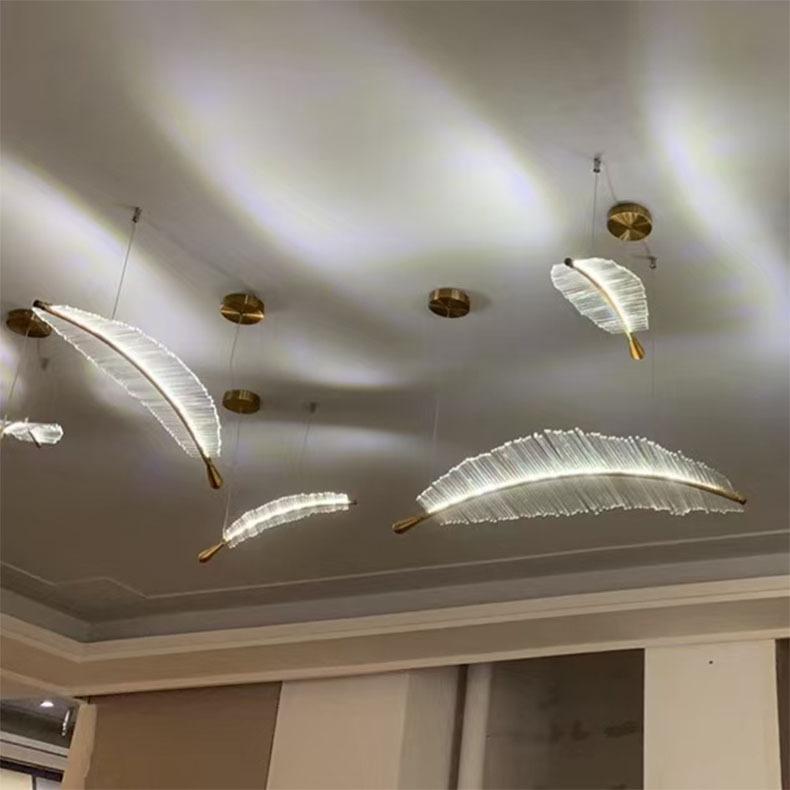 Modern Art Decorative Feather Chandelier Villa Hotel Non-standard Large Art Pendant Chandelier