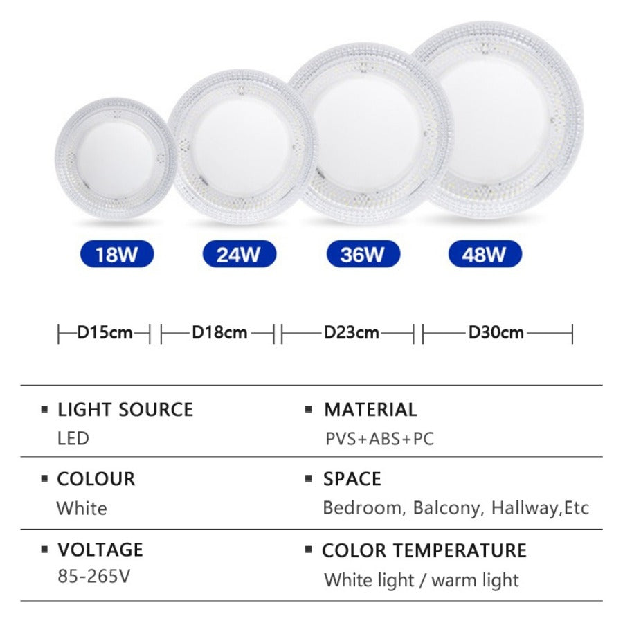 LED Ceiling Light Modern Simple Circular Crystal Light Indoor Home Light AC85-256V Living Room Bedroom Decor Lighting Fixtures