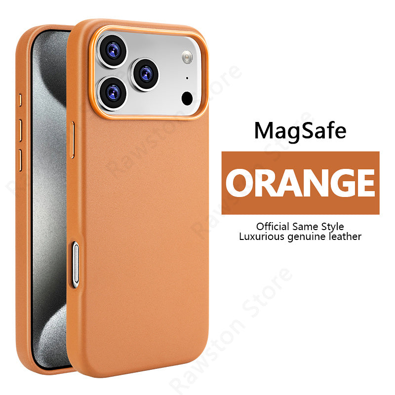 Official MagSafe Leather Case for Apple iPhone 17 Pro Max 16 13 12 14 15 Plus Original Strong MacSafe Magnetic Cover Accessories