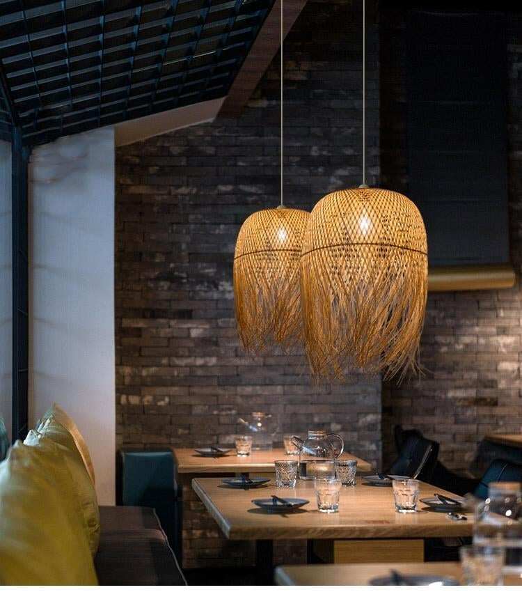 Chinese Bamboo Pendant Lights Led Hang Lamps For Home Luminaire Design Japanese Pendant Loft Hanging Lustre Suspension Fixtures