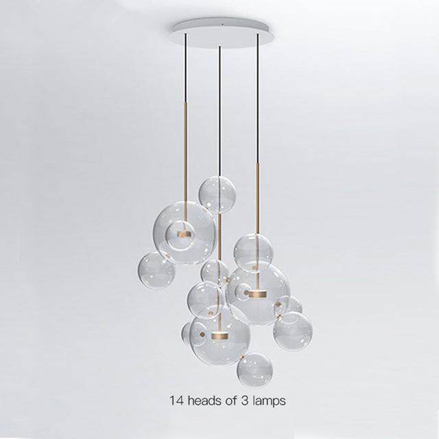Modern Creative Clear Glass Bubble Ball Led Pendant Lamp for dining room living room bar LED Glass Hang Lamp