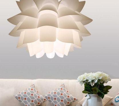 DIY Lily Lotus IQ Puzzle Pendant Lampshade E27 Pendant Light Cafe Restaurant Ceiling Room Decoration LED Hanging Lamp