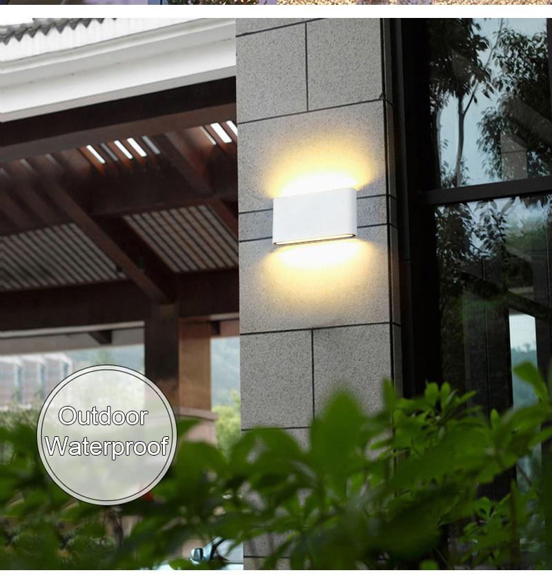 Waterproof Outdoor Wall Lamp 6W 12W LED Source Up And Down Lighting Modern Minimalist Indoor Engineering Porch Garden Light