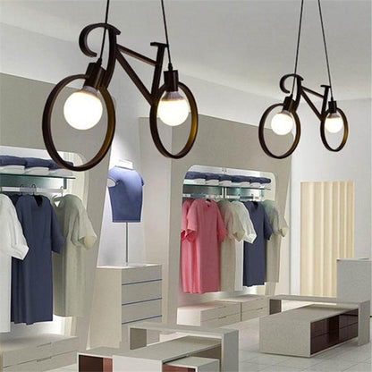 Retro Pendant Light Creative Iron Bicycle Pendant Lamp Living Room Simple Restaurant Bar Industrial Kitchen Hanging Lamps