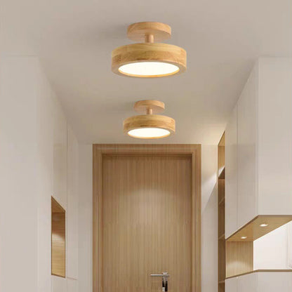 Nordic Living Room Ceiling Lamps Solid Wood Corridor  LED Lamp Apanese Style  Entrance Balcony Bedroom Ceiling Lights