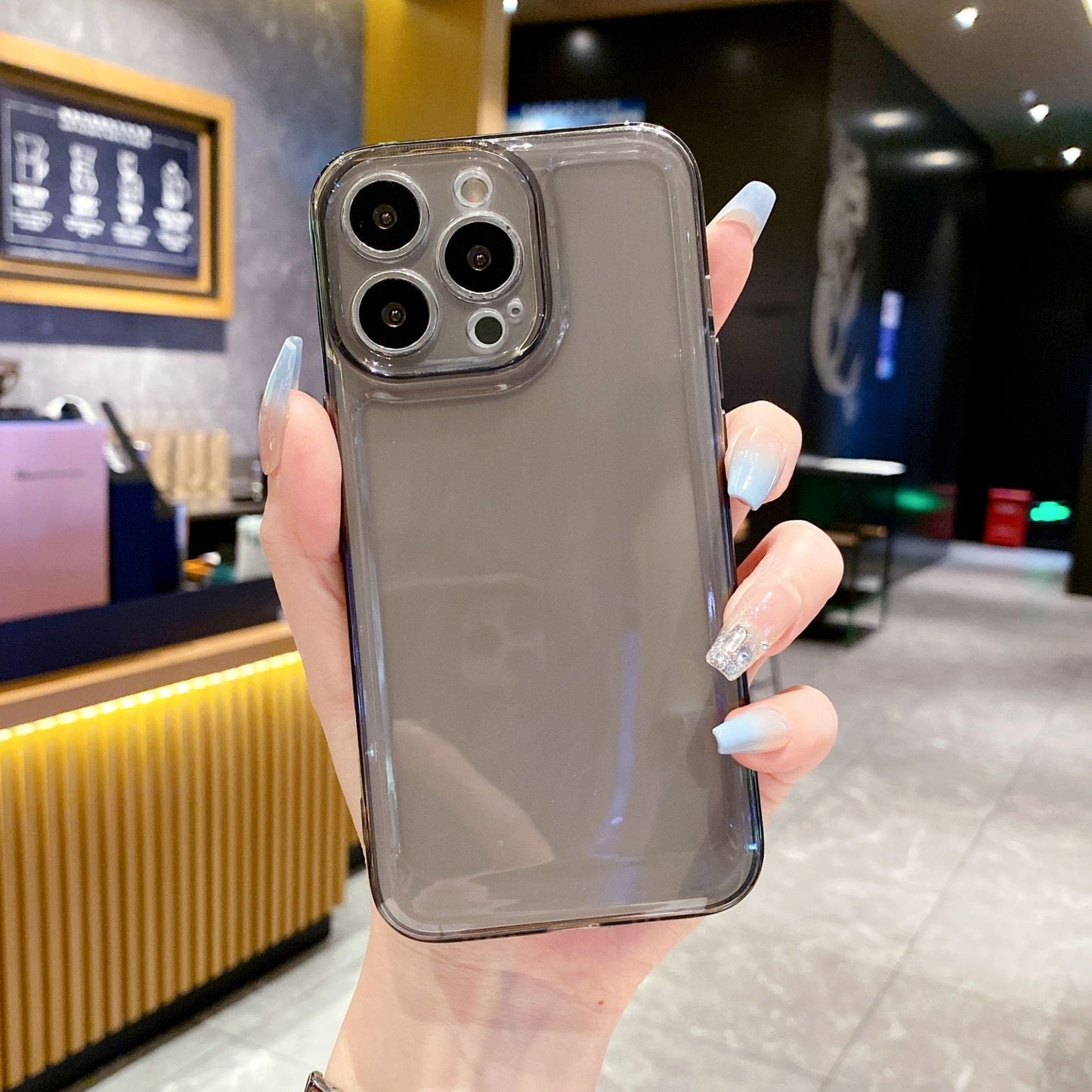 Transparent Shockproof Clear Phone Case For iPhone 16 15 14 13 12 Pro Max 13 12 Mini X XR X XS Max 7 8 14 15 16 Plus Black Cover