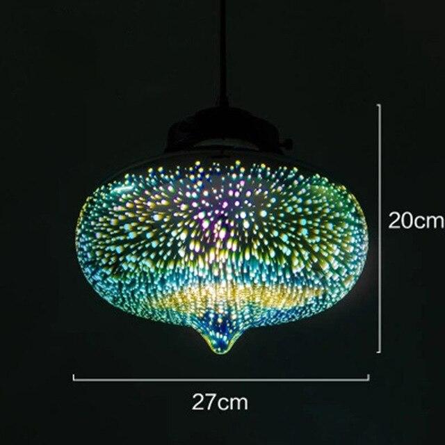 3D Fireworks Glass Pendant Lamp Colorful Glass Ball Hanging Lamp For Hotel Living Room Dining Room Pendant Light