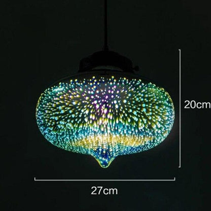 3D Fireworks Glass Pendant Lamp Colorful Glass Ball Hanging Lamp For Hotel Living Room Dining Room Pendant Light
