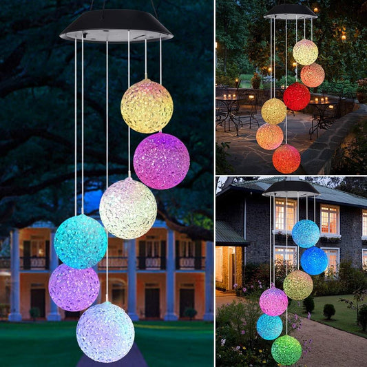 9 kinds of Solar Light Outdoor Powered LED Wind Chime Color Change Spiral Wind Chime Outdoor Light Decorative Garden Light