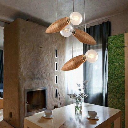 New design Modern Creative Cartoon Bee Lamp Balcony Small Wood Loft Pendant Lamp Cord Loft Hanging Light Bulb Stairs Decorated