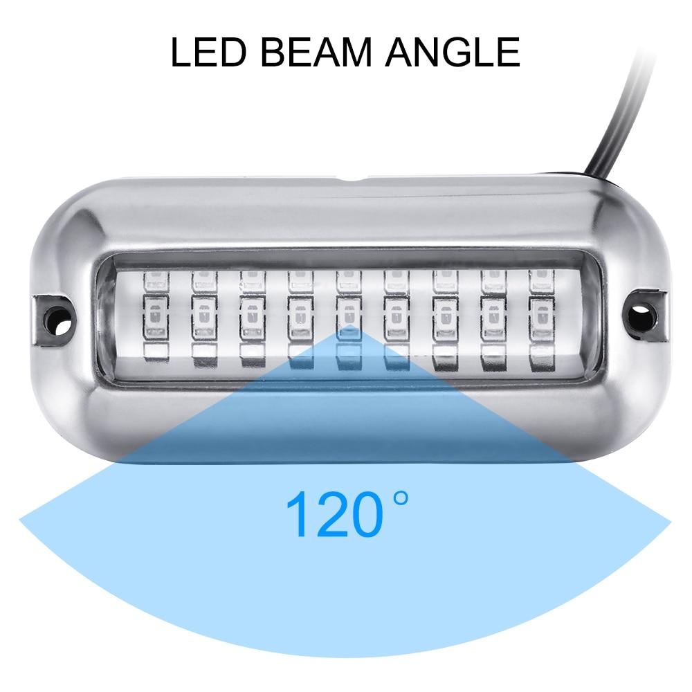 Universal 3.5inch 12V DC White/Blue/Green 27 LED Marine Stainless Steel Under Water Pontoon Waterproof Boat Transom Light IP68