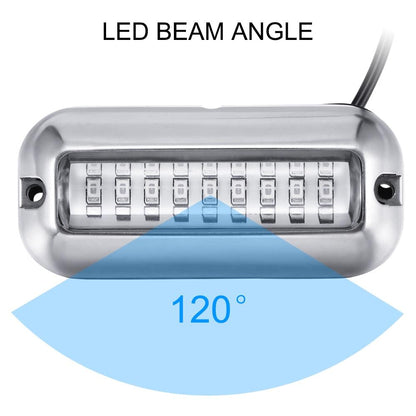 Universal 3.5inch 12V DC White/Blue/Green 27 LED Marine Stainless Steel Under Water Pontoon Waterproof Boat Transom Light IP68