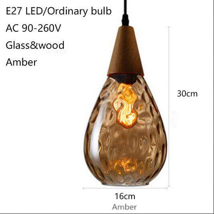Modern Creative Europe Glass Pendant Light LED E27 With 3 Colors For Bedroom/Restaurant/Living Room/Kitchen/Cafe/Hotel/Office