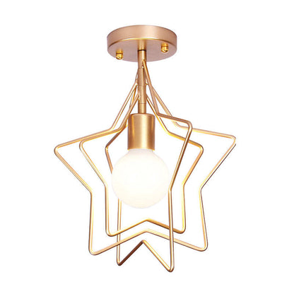Vintage Ceiling Lights Iron Black/Golden Ceiling Lamp Retro Cage Lighting