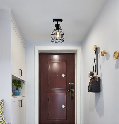 Modern Led Ceiling Lights Adjustable Angle Iron Cage Loft Bulb Ceiling Lamps E27 Industrial Indoor Lighting ZXD0004